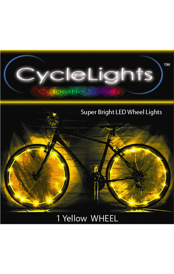 Yellow outlet bike lights