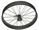 26 X 4.00 FAT ALLOY COASTER WHEEL 36 SPOKE 14GBLACK 3/8 AXLE SINGLE WALL BLACK, CHROME SPROCKET HUB