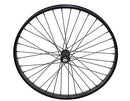 26 X 2.125 STEEL FRONT WHEEL 36 SPOKE 12GBLACK 3/8 AXLE SINGLE WALL BLACK