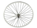 26 X 1.75 ALLOY FRONT WHEEL 36 SPOKE 12GBLACK 3/8 AXLE SINGLE WALL WHITE