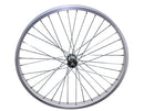 26 X 45MM ALLOY FRONT WHEEL 36 SPOKE 12G UCP 3/8 AXLE DOUBLE WALL SILVER