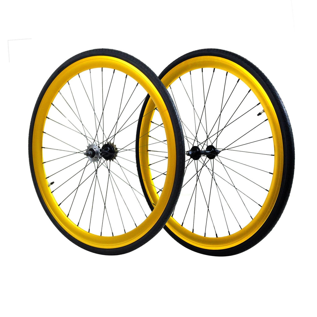 fixie bike 45mm Wheels in Gold || Fixed gear bike wheels – Mr. Bikes