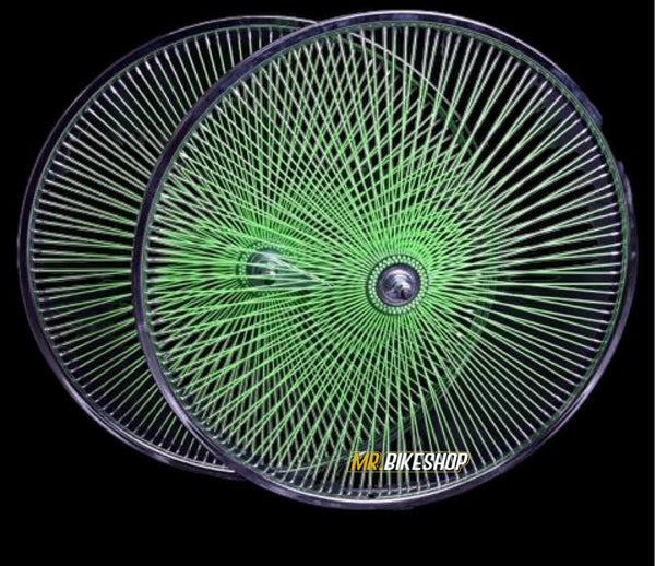 26” STEEL 140 SPOKE  WHEELSET GREEN