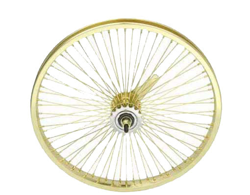 20" STEEL COASTER WHEEL 72 SPOKE 14G UCP 3/8 AXLE SINGLE WALL GOLD