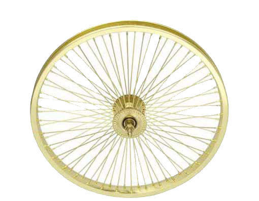 20" STEEL FRONT WHEEL 72 SPOKE 14G UCP 3/8 AXLE SINGLE WALL GOLD