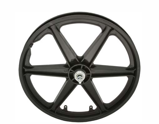 20" PLASTIC 6-SPOKE FREEWHEEL 3/8 AXLE BLACK