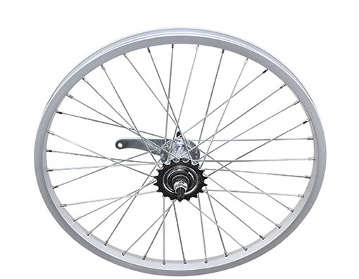 20" X 1.50 ALLOY COASTER WHEEL 36 SPOKE 14G UCP 3/8 AXLE SINGLE WALL SILVER
