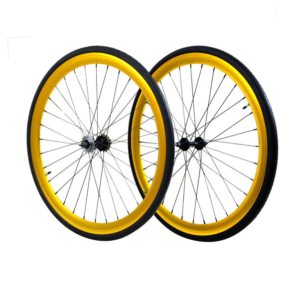 fixie bike 45mm Wheels in Gold || Fixed gear bike wheels – Bikes