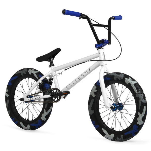 Blue and white bmx bike online