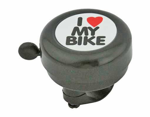 Black I Love My Bike Bell