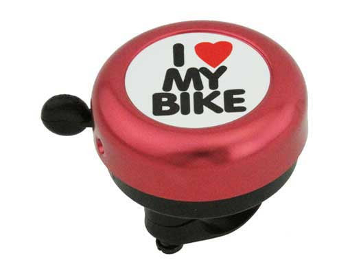 Red I Love My Bike Bell